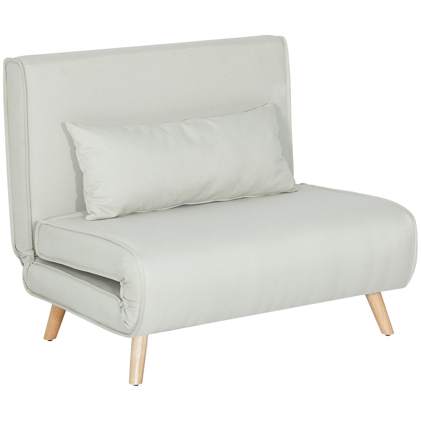 Slaapbank – 2-in-1 Slaapstoel – Bedbank – Loungestoel – Fauteuil – Verstelbare Rugleuning – Compact Formaat 94x78x80 cm – Scandinavisch Design Creme