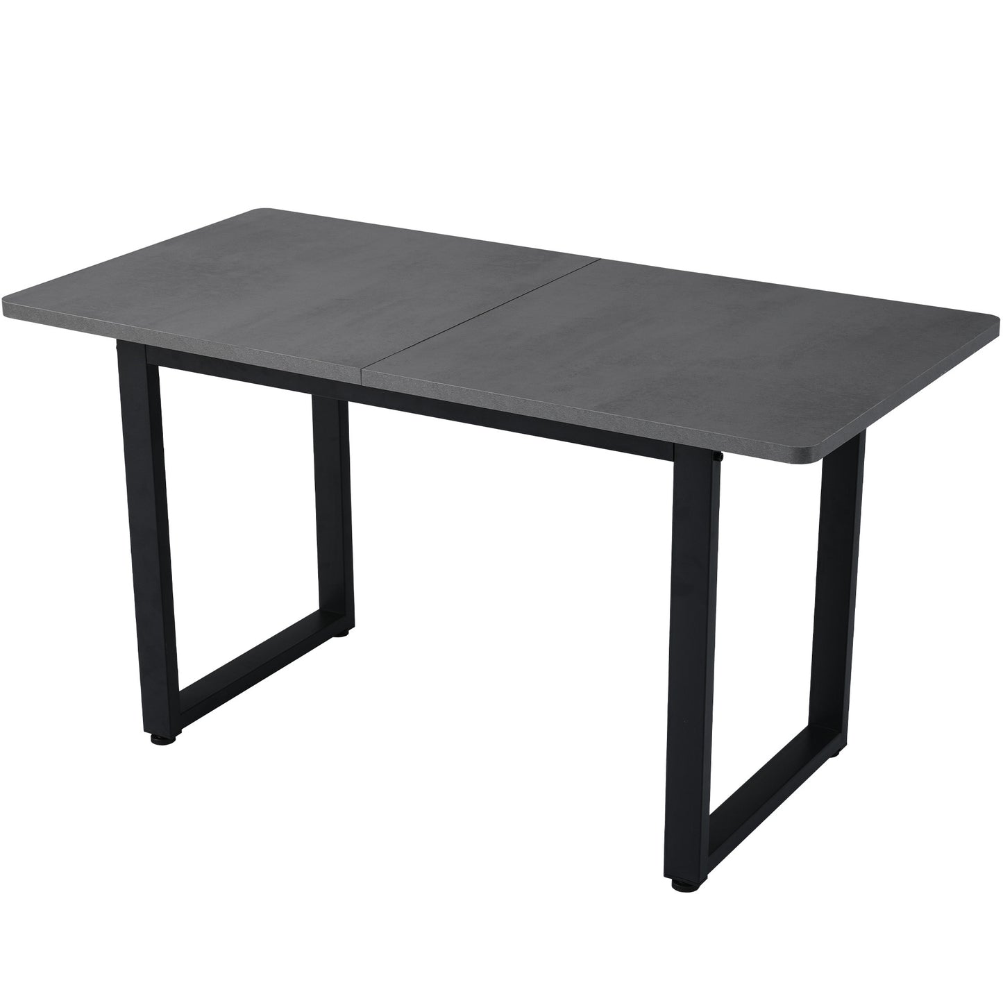 Industrial Style Rectangular Dining Table - Modern Wrought Iron Coffee & Leisure Table with Sturdy Metal Frame, Grey Finish, Easy Assembly for Home, Office, or Cafe Use, Dining Table for Living Room, Office Furniture, Minimal