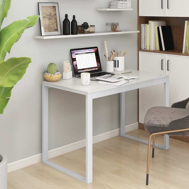Computer Desk Measuring 110X60X73 Cm Made of White Particle Board, Composite Wood, Smooth, Moisture-Resistant, Anti-Warping, Anti-Cracking; This Desk Is a Perfect Addition to Your Home, Office, Study, Bedroom, Or Living Room.
