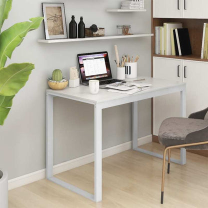 Computer Desk Measuring 110X60X73 Cm Made of White Particle Board, Composite Wood, Smooth, Moisture-Resistant, Anti-Warping, Anti-Cracking; This Desk Is a Perfect Addition to Your Home, Office, Study, Bedroom, Or Living Room.
