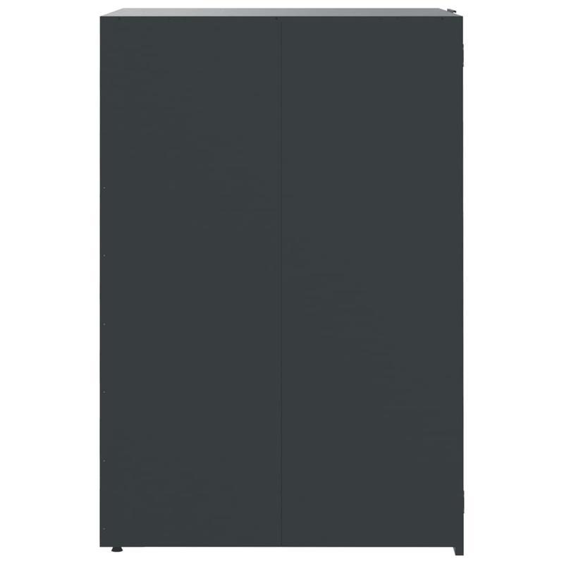 Afvalcontainer – Vuilnisbak – Afvalbak – Afvalemmer – Container – 2 Vaks – Stalen Behuizing – Wielen – Geventileerd Design – Ergonomische Handvatten – Antraciet – 138x79x117 cm – Zonder Elektriciteit
