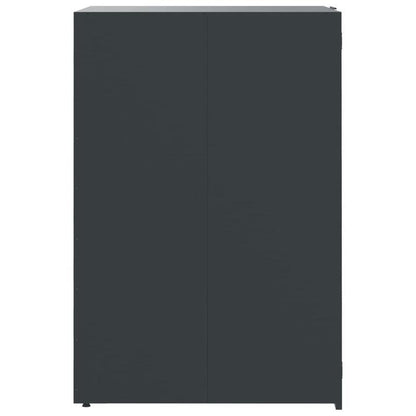 Afvalcontainer – Vuilnisbak – Afvalbak – Afvalemmer – Container – 2 Vaks – Stalen Behuizing – Wielen – Geventileerd Design – Ergonomische Handvatten – Antraciet – 138x79x117 cm – Zonder Elektriciteit