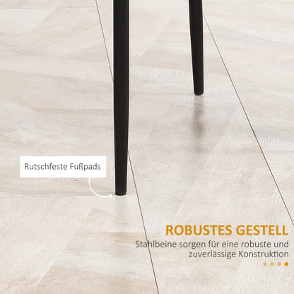 Eetkamerstoelen – Stoelen – Keukenstoelen – Bureaustoelen – Kunstleren Stoelen – Set Van 4 – Hoog Zitcomfort – Zwarte Stalen Poten