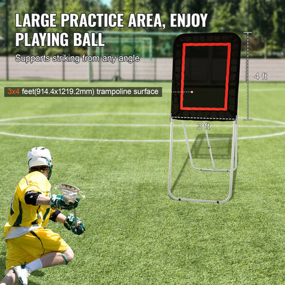 Lacrosse Bounce Back Net – Rebounder – Pitchback Net – Werpscherm – Trainingsnet – Opvouwbaar Frame – Verstelbare Hoek – Duurzaam PVC – Robuust IJzeren Buizen Frame
