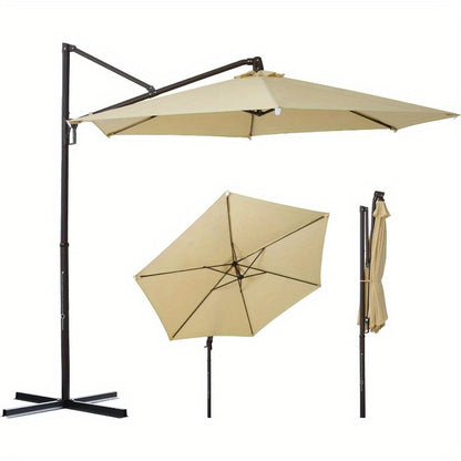 Parasol – Stokparasol – Tuinparasol – Balkonparasol – Ronde Parasol – Aluminium – Ø300 cm – Kantelbaar en 360° Draaibaar – UV50+ Bescherming – Crankbediening – Crème