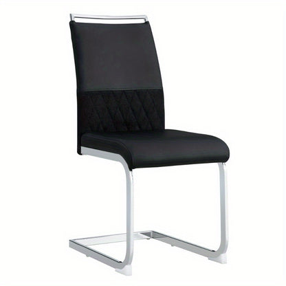 Eetkamerstoelen – Stoelen – Zitmeubilair – Side Chairs – Dining Chairs – Hoog Rugleuning – Metaal Frame – Rood & Zwart – Ergonomisch Padded Design