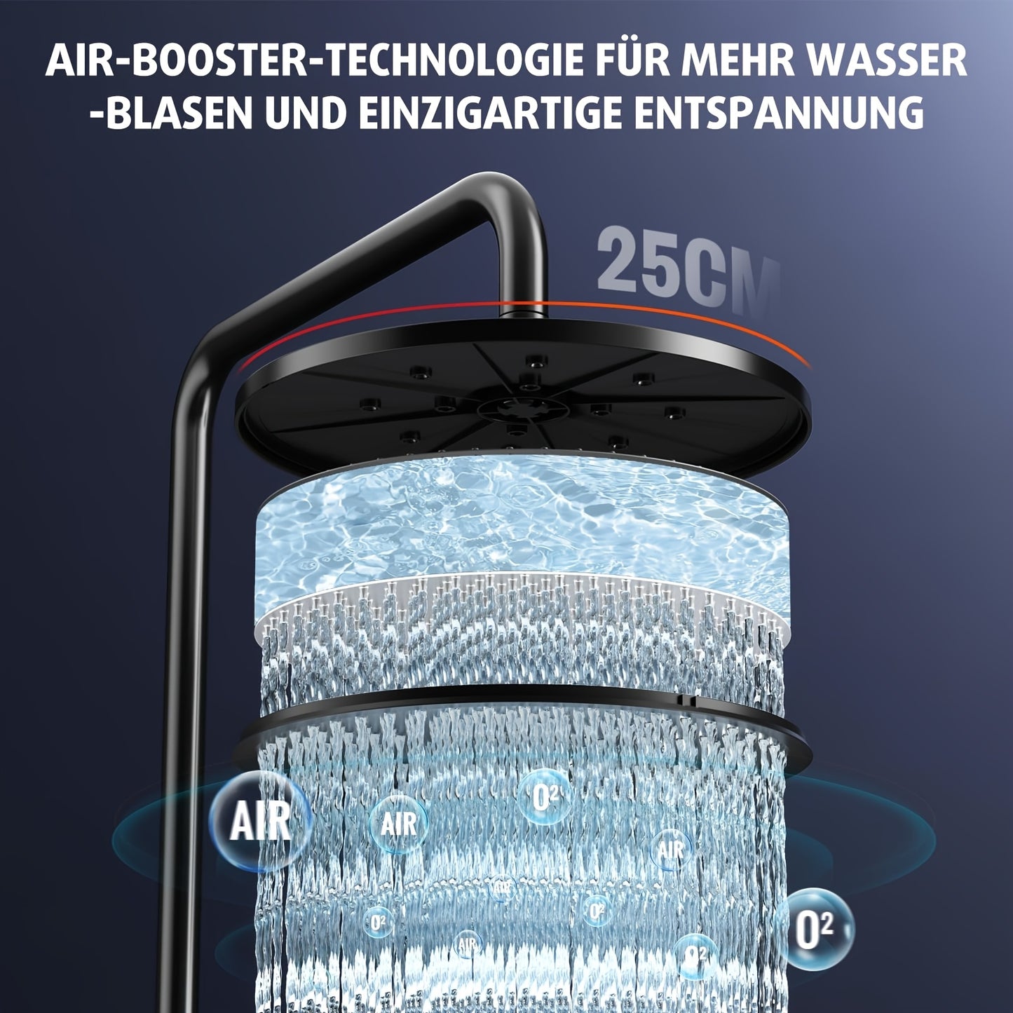 Matte Zwarte Doucheset – Regendouche – Douchekraan – Douchekop – Douche Inbouw – 25 cm Regendouche – Hoogwaardig Messing