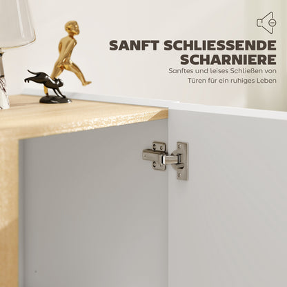 Dressoirkast – Dressoir – Sideboard – Opbergkast – Kabinet – Hoogglans Wit – Soft-Close Deuren – Verstelbare Legplank