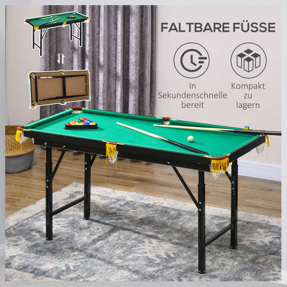 Opvouwbare Biljarttafel – Biljarttafel Vintage – Speeltafel – Pooltafel – Groene Biljart Set – Verstelbare Hoogte – Compleet Met Keuen En Ballen