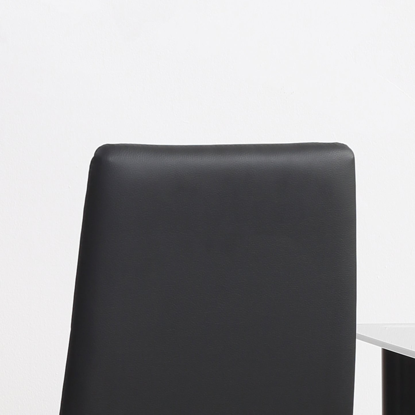 Eetkamerstoel – Keukenstoel – Stoel Met Hoge Rugleuning – Diningset Stoelen – Zwarte Stoelen – Gevuld Schuimzitvlak – Stalen Poten Met Anti-slip Pads