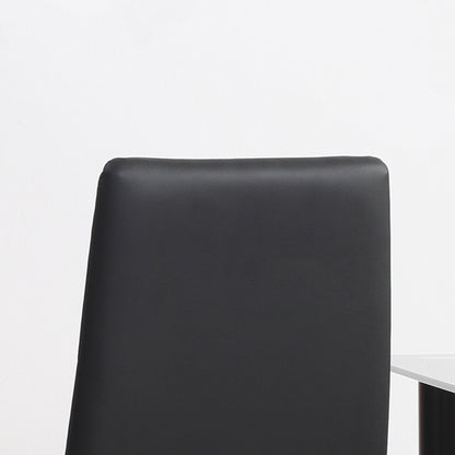 Eetkamerstoel – Keukenstoel – Stoel Met Hoge Rugleuning – Diningset Stoelen – Zwarte Stoelen – Gevuld Schuimzitvlak – Stalen Poten Met Anti-slip Pads