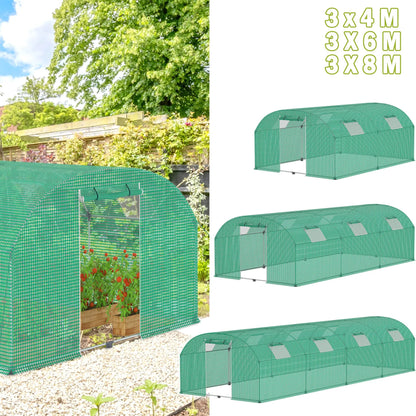 Greenhouse for the Garden, Tomato House with Windows, UV Resistant, with Galvanized Steel Frame and Mosquito Net, Green