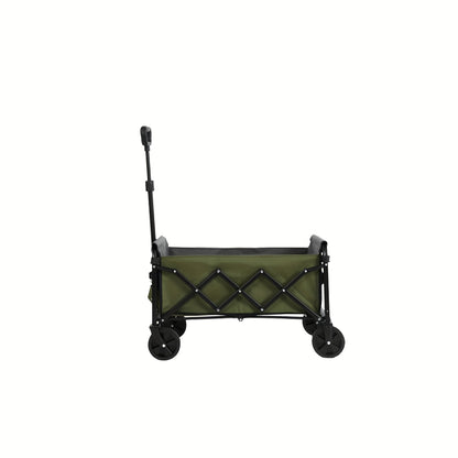 Bolderkar – Bolderwagen – Opvouwbare Kar – Strandkar – Trekkar – Lichtgewicht – Met Stalen Frame en Rubber Banden – Groen
