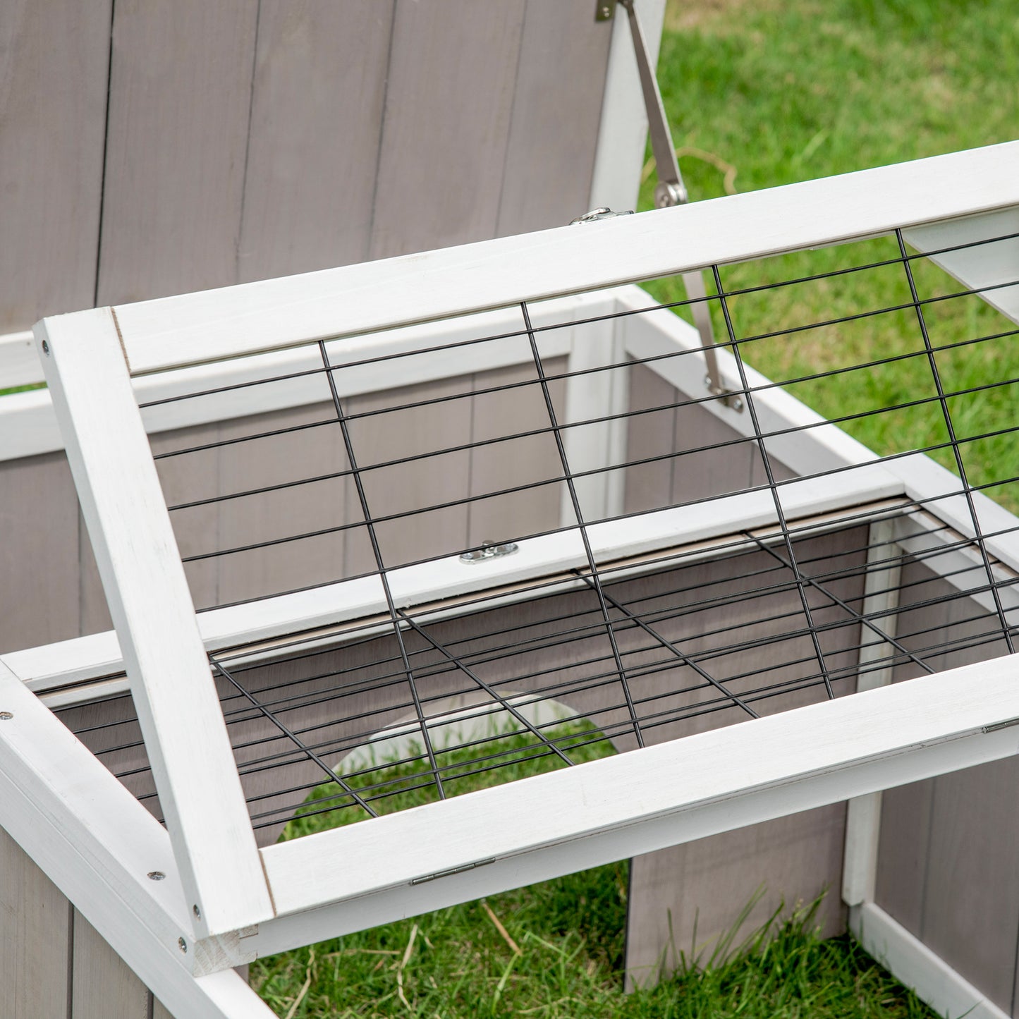 Schildpaddenshuis – Dierenverblijf – Terrarium – Buitenkooi – Houten Kweekbak – Dubbele Leefruimte – 91,5x61x33 cm – Voorkomt Roofdieren
