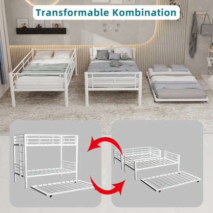 Hoogslaper – Stapelbed – Kinderbed – Metaalbed – Mezzaninebed – Stevig Metalen Frame – Veiligheidsrails Inclusief