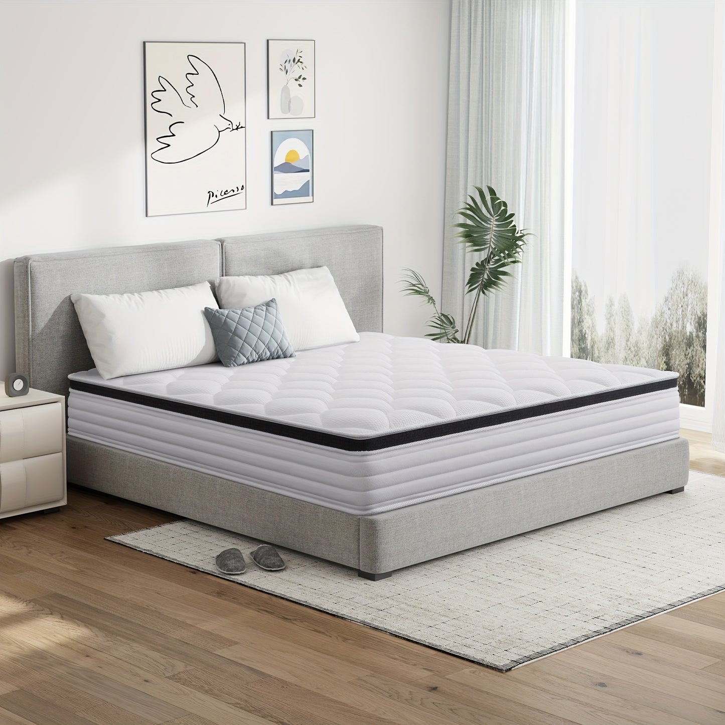 20cm/22cm Memory Foam Hybrid Mattress, 7-Zone Support & Pocket Springs For Cool-Sleep Comfort, Mattress 90x200cc, 120x200cm, 140x200cm, 160x200cm, Mattress In A Box