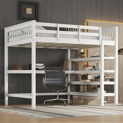 Hoogslaper – Stapelbed – Bedbank – Loftbed – Bed Compleet – Met Ingebouwd Bureau – Geschikt Voor Matras 140x200 cm – Stevig Metalen Frame – Ruimtebesparend Design