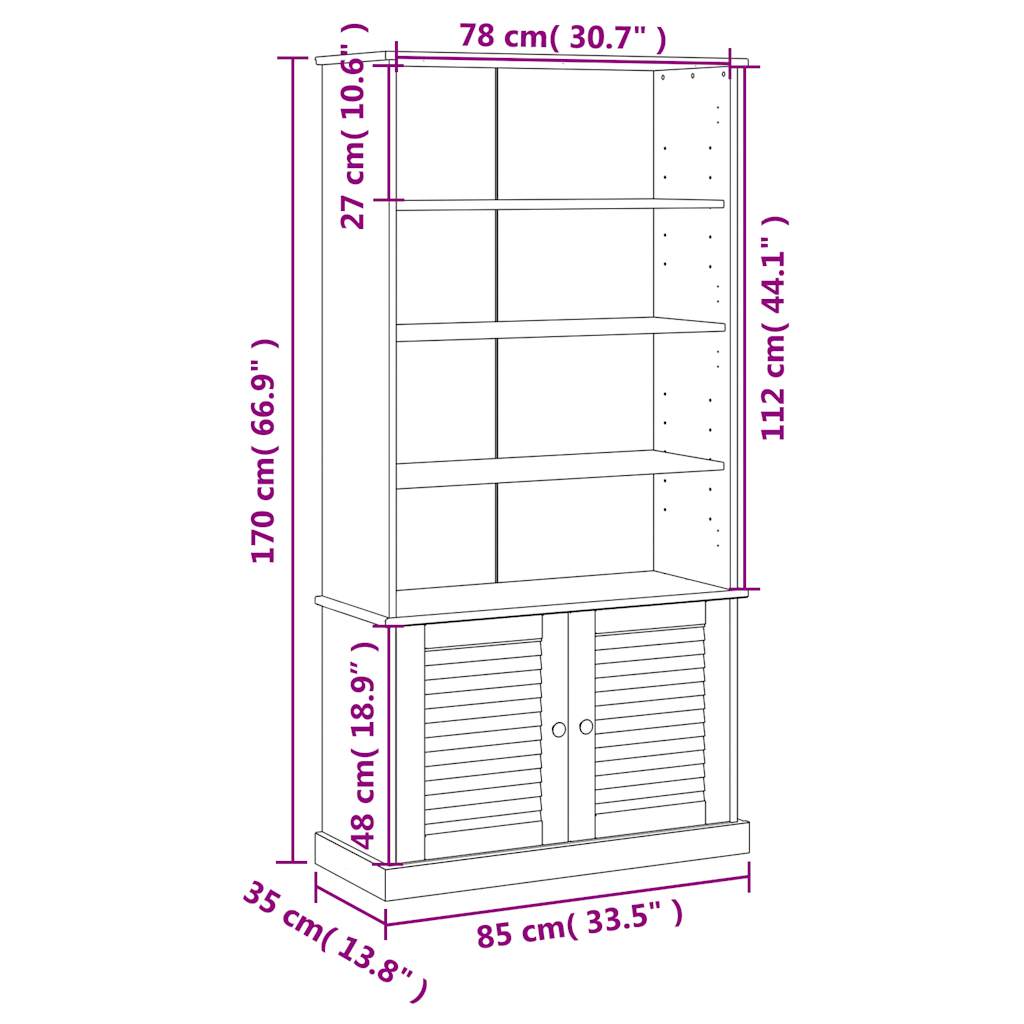 Boekenrek – Boekenkast – Boekenplank – Vakkenkast – Opbergkast – Massief Essenhout – Stijlvolle Grijze Afwerking
