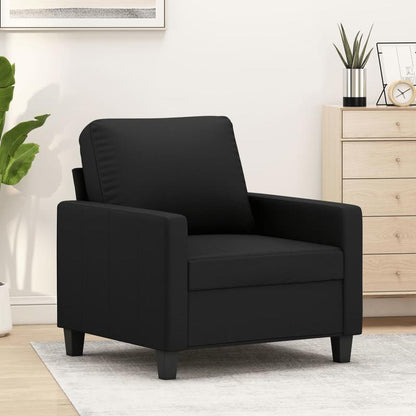 Zwarte Fauteuil – Lounge Stoel – Armstoel – Relaxstoel – Leunstoel – Stevig Houten Frame – Handmatige Kantelfunctie