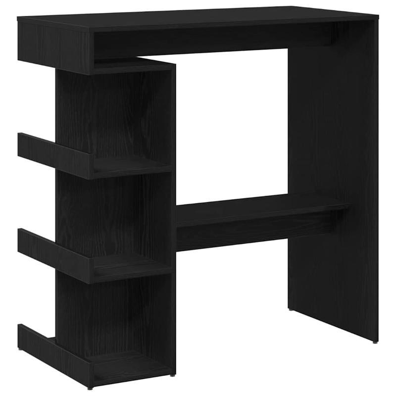 Bartafel – Barkruktafel – Keukentafel – Ontbijttafel – Zwarte Eikenhouten Bar Tafel Schwarz – Ruimtebesparend Design – Extra Opbergruimte