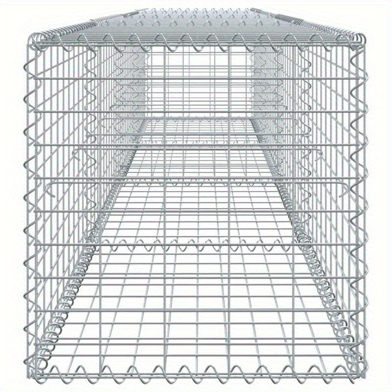 Gabionmand – Schanskorf – Schanskorfmand – Tuinafscheiding – Tuinmuur – Gegalvaniseerd Staal – Met Afsluitbaar Deksel – 400x50x50 cm
