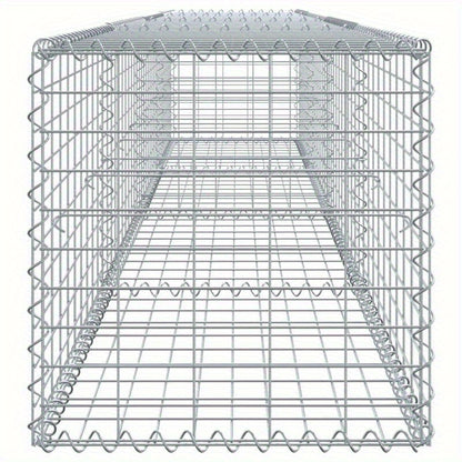 Gabionmand – Schanskorf – Schanskorfmand – Tuinafscheiding – Tuinmuur – Gegalvaniseerd Staal – Met Afsluitbaar Deksel – 400x50x50 cm