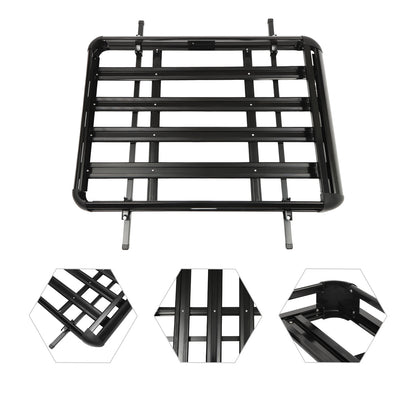 Dakkofferdrager – Dakdrager – Dakraildrager – Autodakdrager – Bagagedrager – Verstelbaar 100-135 cm – Maximaal 150 kg Draagvermogen – Aluminium, IJzer en Kunststof Zwart
