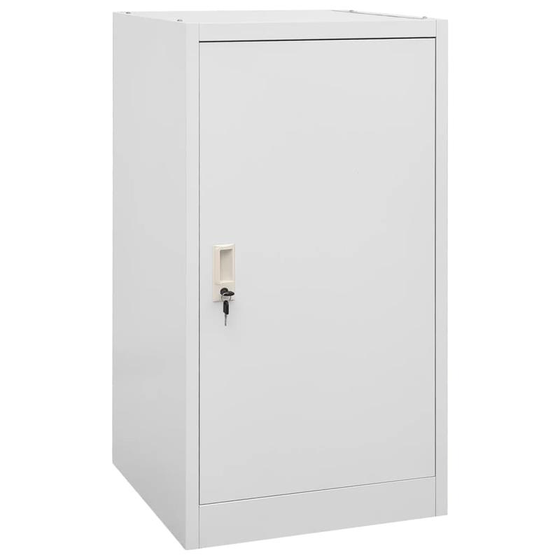 Stalenkast – Opbergkast – Archiefkast – Kantoorkast – Locker – Vergrendelbaar – Verstelbare Planken en Haken – Compact 53x53x105 cm – Lichtgrijs staal