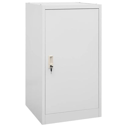 Stalenkast – Opbergkast – Archiefkast – Kantoorkast – Locker – Vergrendelbaar – Verstelbare Planken en Haken – Compact 53x53x105 cm – Lichtgrijs staal