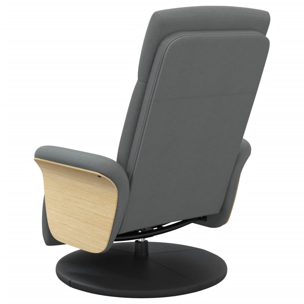 Fauteuil – Relaxfauteuil – Verstelbare Stoel – Zithoekstoel – Donkergrijze Fauteuil – Traploos Verstelbare Rugleuning – 360° Draaibaar