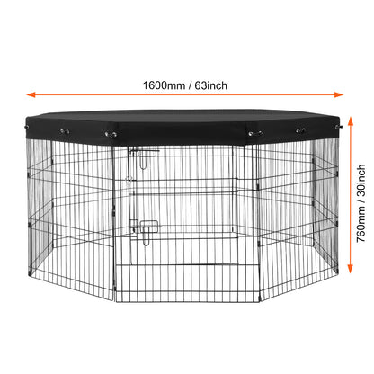Hondenren – Puppyren – Hondenkennel – Dierenren – Opvouwbaar – 8 Panelen 76 cm Hoog – Met Ventilerende Topcover