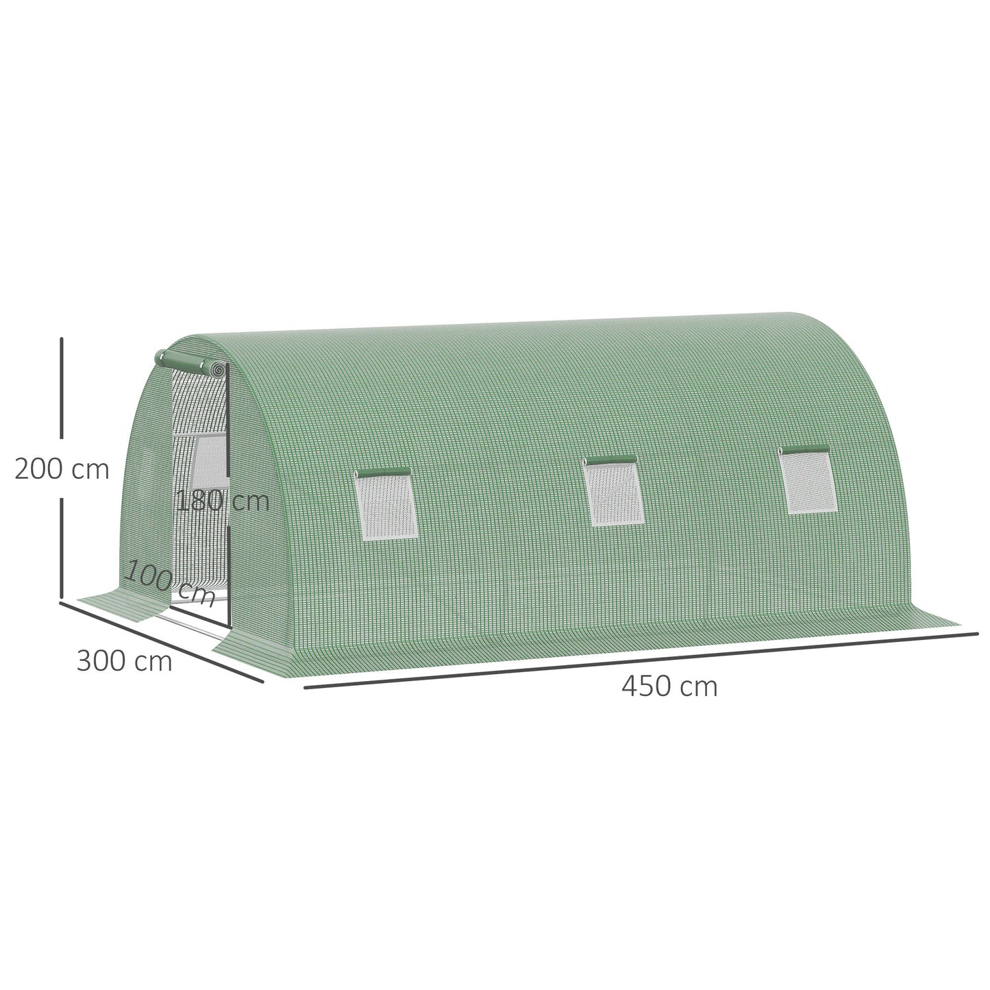 Kaskas – Tuinkas – Groentekas – Plantkas – Serre – Ruime 13,5 m² Tuinkas Tunnel – Stevig Verzinkt Stalen Frame en UV-bestendige PE Afdekking