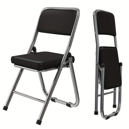 Set van 4 Leren Eetkamerstoelen – Zwarte Lounge Stoelen met Comfortabele Bekleding – Geschikt voor Keuken, Restaurant, Feest of Vergaderruimte