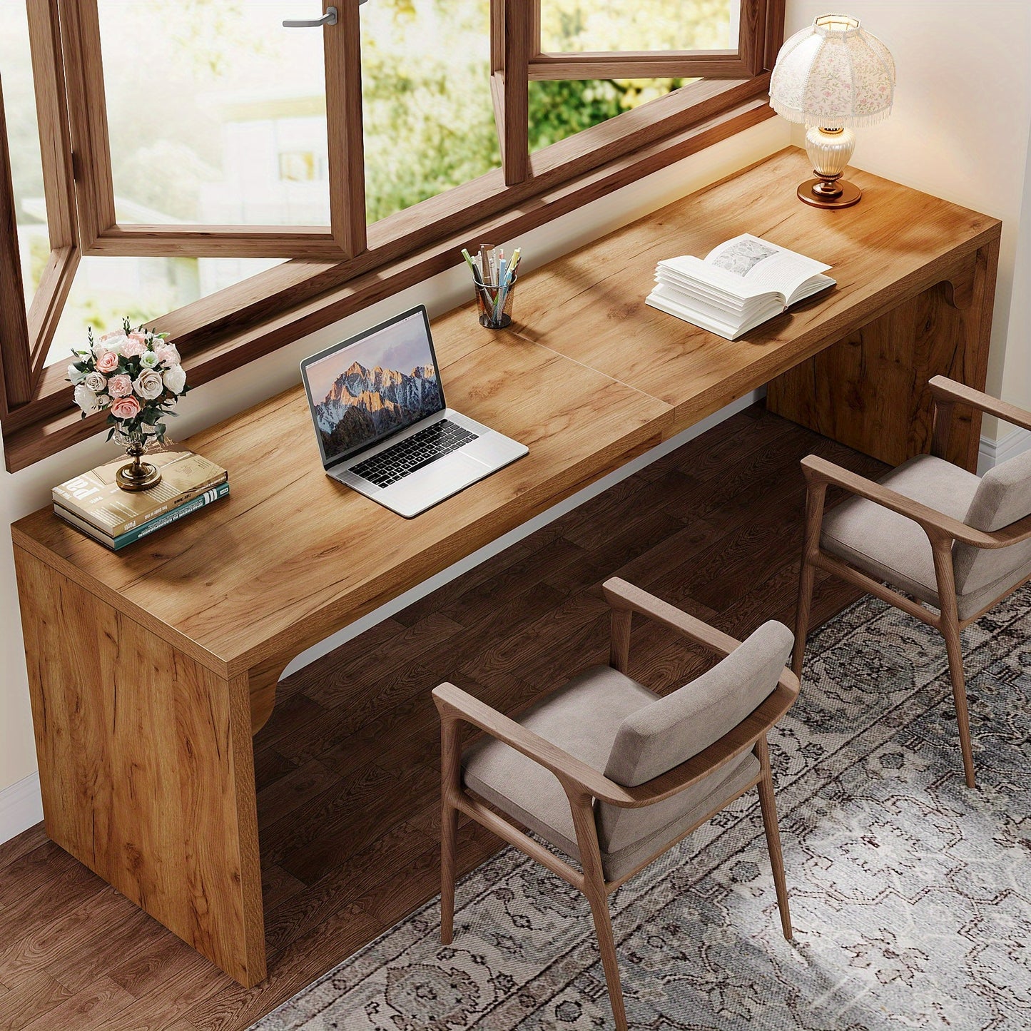 Bureau – Computertafel – Werktafel – Bureautafel – Thuiskantoormeubel – Groot Werkblad 180x59x75 cm – Met Stevig Metalen Frame en Hoogwaardig Geperst Hout