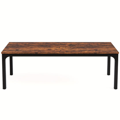 Extra Lange Eettafel – Tafel – Lunchtafel – Eetkamertafel – Dining Table – Bruin – 199,9 cm Lang – Massief Hout Met Uitbreidbaar Blad