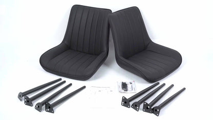 Eetkamerstoel – Stoel – Draaistoel – Keukenstoel – Bureaustoel – Ergonomisch Design – Zachte Schuimvulling – Zwart – Set van 2 – Synthetische Bekleding – Met Armleuningen – Metalen Frame