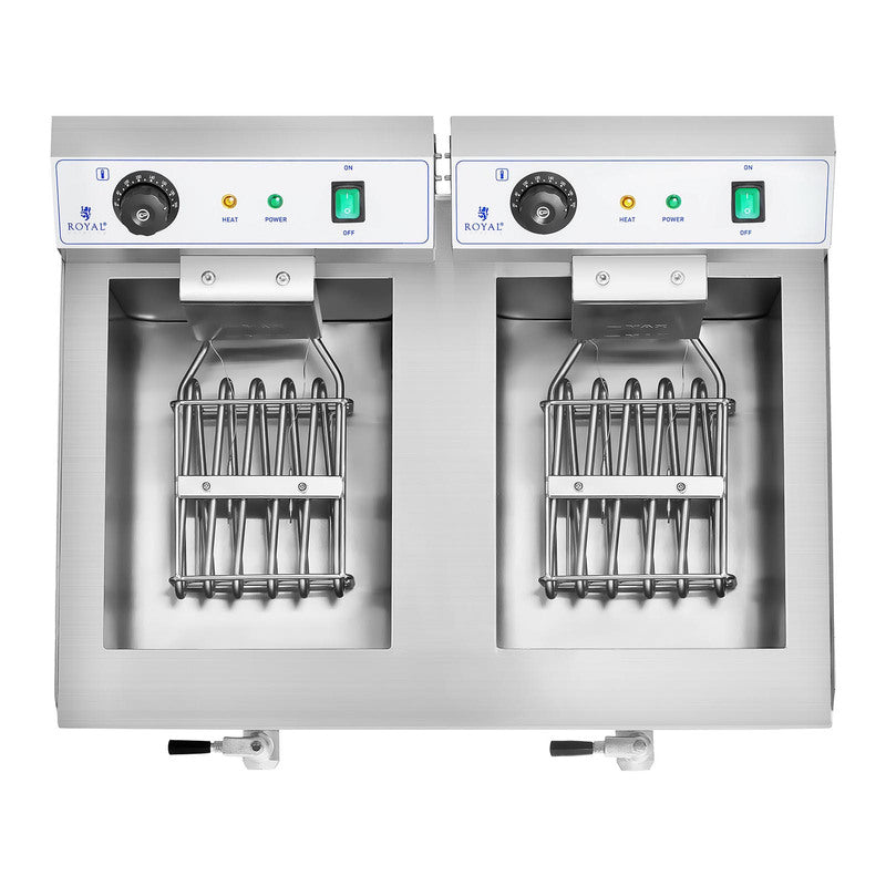 Double-Chamber Gastronomic Fryer with Taps 230V 2X16L - QUORE