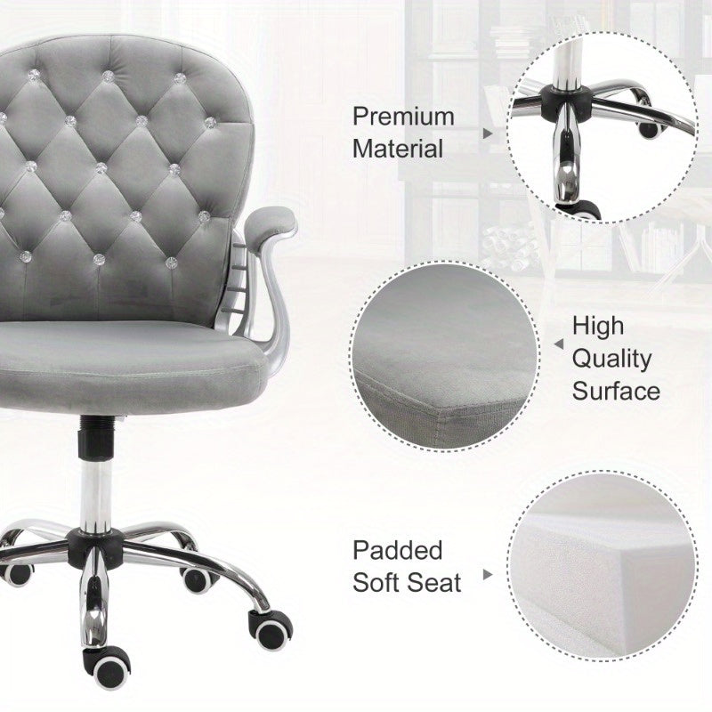 Ergonomische Bureaustoel – Bureaustoel – Kantoorstoel – Office Chair – Werkstoel – Grijs – Verstelbare Zithoogte – 360° Draaibare Basis