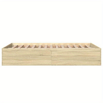 Bedframe – Ledikant – Bedbodem – Slaapkader – Onderstel – Sonoma Eiken – 140x200 Cm – Hoogwaardig Kunsthout