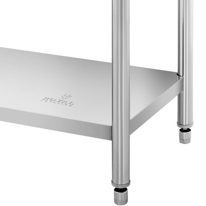 Werkbank – Werktafel – Werkbank Met Lade – Werkbank Opbergruimte – RVS Werkbank – Roestvrij Stalen Werkblad 120x60 cm – Verstelbare Pootjes & Extra Onderplank