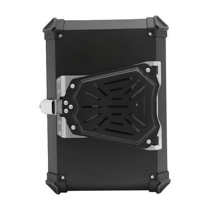 Motorbox – Motorkoffer – Topkoffer – Bagagekoffer – Motoruitrusting – 65 Liter Inhoud – Stevig Aluminium & Carbonstaal – Veilig Slot & Schokdempende Voering – Zwart
