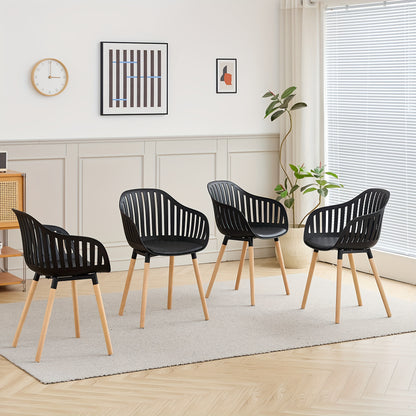 Eetkamerstoel – Kuipstoel – Stoel – Keukenstoel – Scandinavische Design – Kunstleer Bekleding – Beukenhouten Poten – Ergonomische Rugleuning – Verwijderbaar Kussen