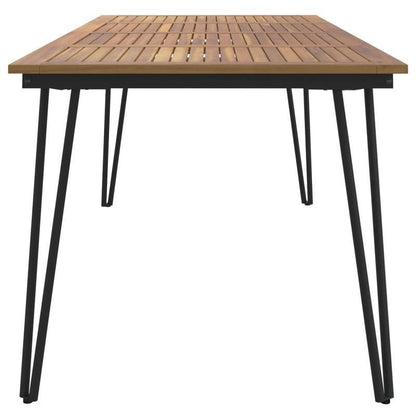 Tafel – Eettafel – Tuinset Tafel – Werktafel – Massief Acaciahout – Hairpin Poten – 180x90x75 cm – Weerbestendig & Afneembare Poten