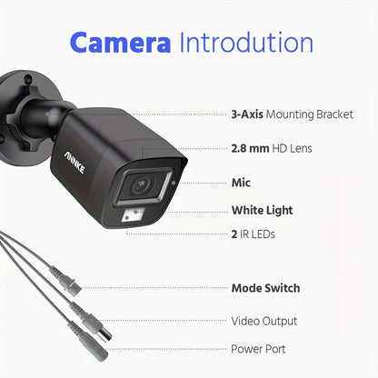 Bewakingscamera Set – Beveiligingscamera – CCTV Camera – Toezichtcamera – Surveillance Camera – 4 x 3K 5MP Camera’s – Personen- en Voertuigdetectie – Dual-Light Nachtzicht