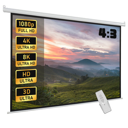 Elektrisch Ultra Short Throw Projectiescherm – Projectiescherm – Beamerdoek – Home Cinema Scherm – ALR Scherm – 213 cm 4:3 – Ambient Light Rejecting – Metalen Frame