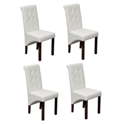 Eetkamerstoelen – Stoelen – Restaurantstoelen – Stapelstoelen – Designstoelen – Set Van 4 Wit – Synthetisch Leer – Comfortabel En Onderhoudsvriendelijk