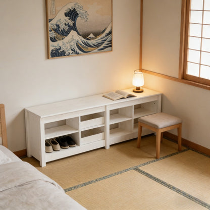 160x36.5x50 cm Solid Wood Shoe | Removable, Temporary, Sturdy and Stable, with Plenty of Storage Space, Modern Style, Floor Mount