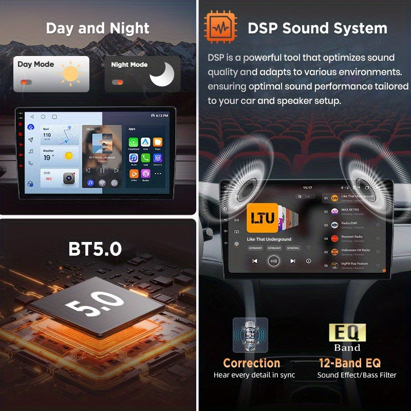 Multimedia Autoradio – Android Autoradio – Navigatiesysteem – CarPlay Radio – Touchscreen Stereo – 9 Inch IPS Scherm – Draadloos CarPlay & Android Auto – 4GB RAM 64GB Opslag