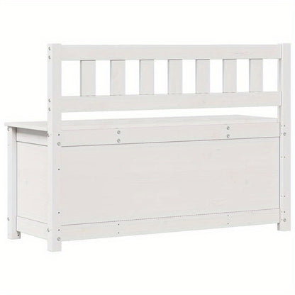 Bench 110X41X76.5 Cm Made of Solid Pine Wood in White. This Bench Is Ideal As a Shoe Stool in Your Hallway Or As a Storage Stool in Your Living Room.