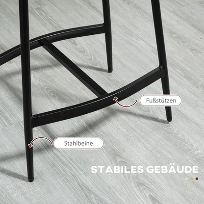 Barstoel – Barstoel Met Rugleuning – Keukenstoel – Kruk – Barkruk – Gestoffeerde Zitting – Stalen Frame – Max 120 Kg Draagkracht – Counterhoogte